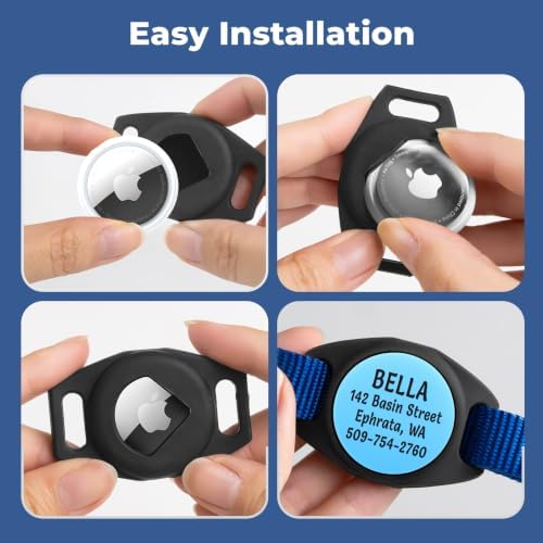 GoTags Personalized AirTag Cat Collar, Adjustable Breakaway Safety Buckle