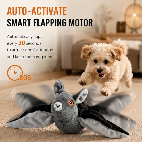Flying Bat Toy for Dogs & Cats, Flapping Wings Interactive Pet Toy，3