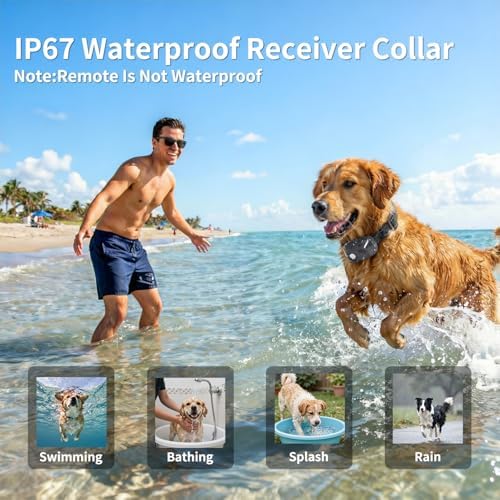 Dog Shock Collar - 4200 Feet Training Collar with Remote & IP67 Waterproof, 4 Training Modes - Beeper, Vibration, Electric Shock,Light for Small to Large Dogs (8-150 Lbs)