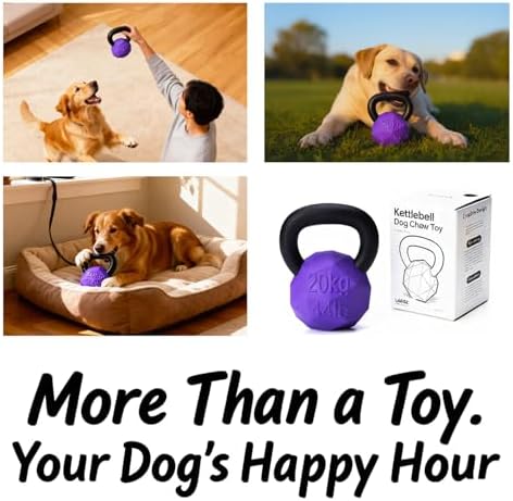 MECOOL Indestructible Dog Toy for Aggressive Chewers - Heavy Duty Chew Ring with Durable Nylon and Treat Dispenser Rubber Base, Interactive Food Puzzle Dog Chew Toy,Large Purple