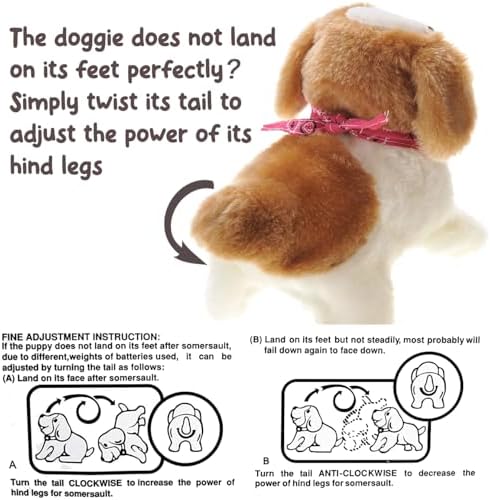 PowerTRC Cute Somersault Little Puppy | Barks, Sits, Walk, and Flips | Pet Toy Dog