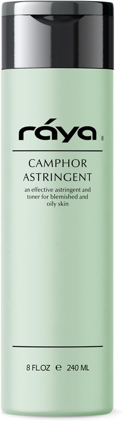 RAYA Camphor Astringent (204) - Facial Toner for Oily and Break-Out Skin, Dries Up Blemishes and Controls Excessive Oiliness, Made with Camphor and Eucalyptus, Skin Essence for Acne Prone Skin, 8 oz