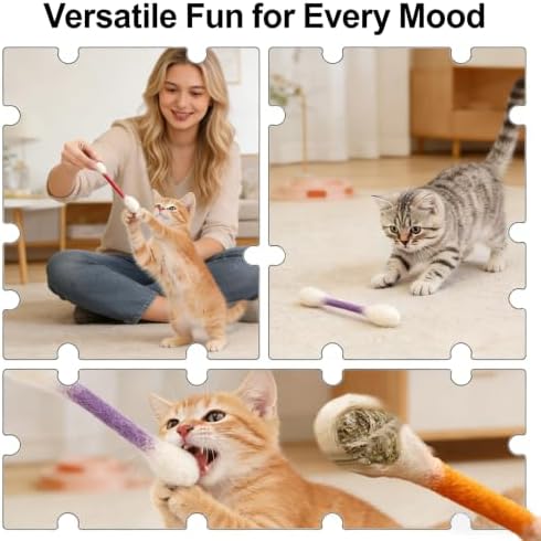 Giant Cotton Swabs Cat Toys with Catnip 6 Pk (B)
