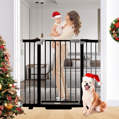 Rgqphantom 41" Tall Safety Pet Gate,Adjustable 29.92"-49.21" Wide (Black)