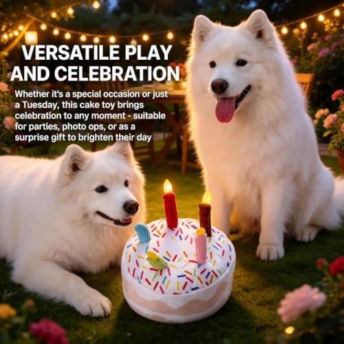 Dog Birthday Cake Squeak Toys, 1 Pcs (Big Cake)