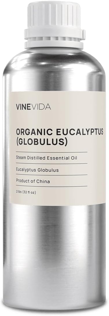 VINEVIDA Organic Eucalyptus Essential Oil 32 oz - Undiluted Candle Scent DIY Scents for Candlemaking Bulk Soap Making