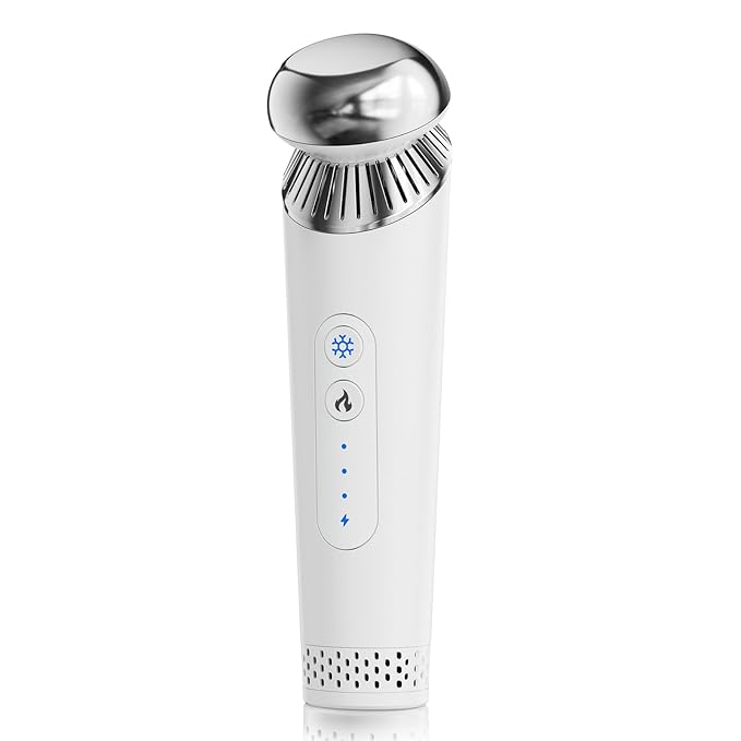Eye Care Wand, Cold and Hot Skincare Treatment,Face Roller and Eye Massager for Eye Puffiness,Dark Circles and Glow; Depuffing Wand,Facial Skin Care Tools for Women Men (White)