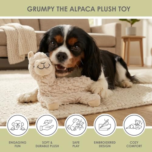NANDOG My BFF Alpaca Dog Toy Signature Collection Soft Plush & Crinkle