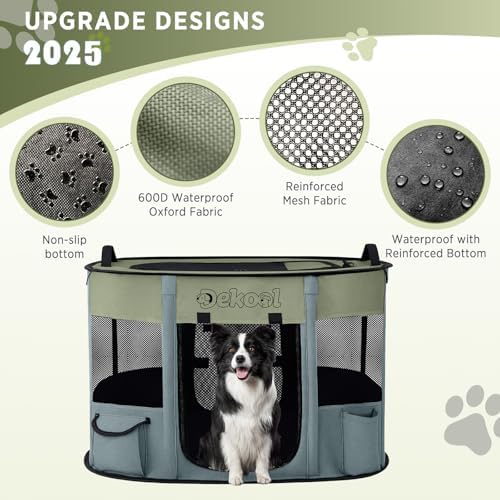 Foldable Pet Playpen, Portable Crate for Dogs & Cats, Indoor Outdoor Travel