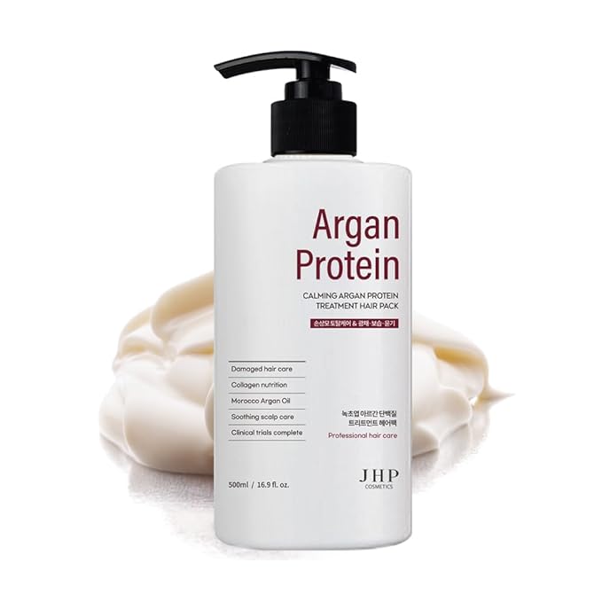 JHP(Clinical Certification) Green Leaf Argan Protein Treatment Hair Pack - Extracted, Ultra Damaged Hair Nutrition Care, Cuticle Gloss Improvement, 500ml K-Beauty