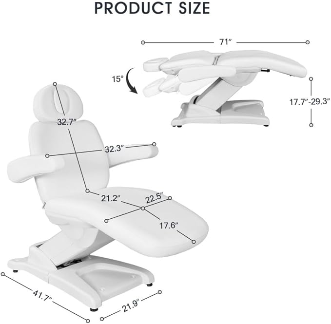 Artist hand 3 Motors Aesthetic Chair Dual Control Full Electrical Medical Facial Beds for Esthetician Beauty Bed Podiatry Doctors Chair