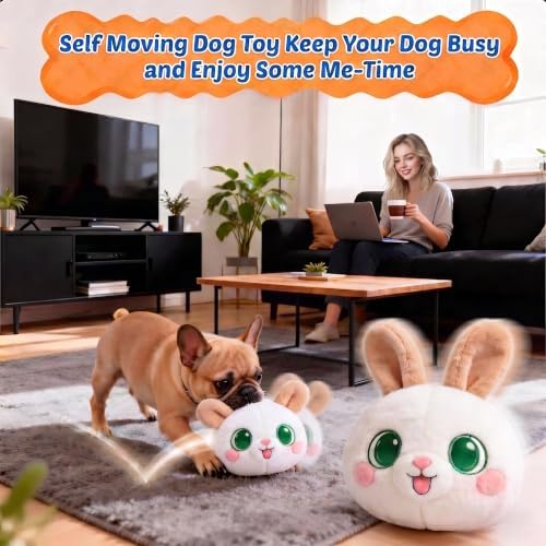 Interactive Dog Toy, 3 Modes Bouncing Talking Squeaky Dog Toy(Rabbit)