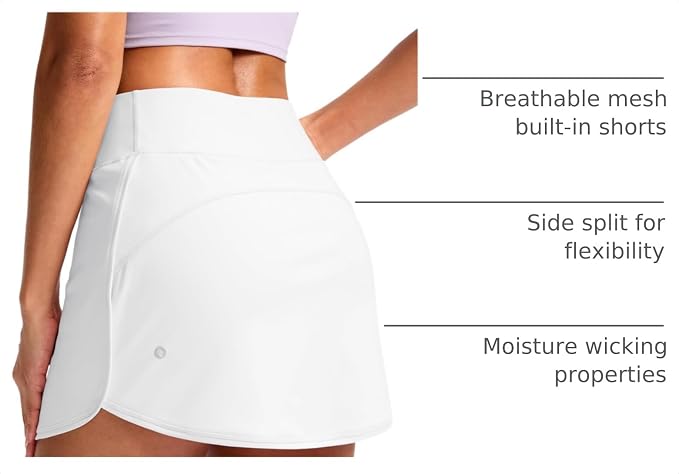 Skorts for Women with Pockets High Waisted Golf Skirts | Built-in Shorts, A Line, Athletic, Casual, Pickleball, Tennis Skirt