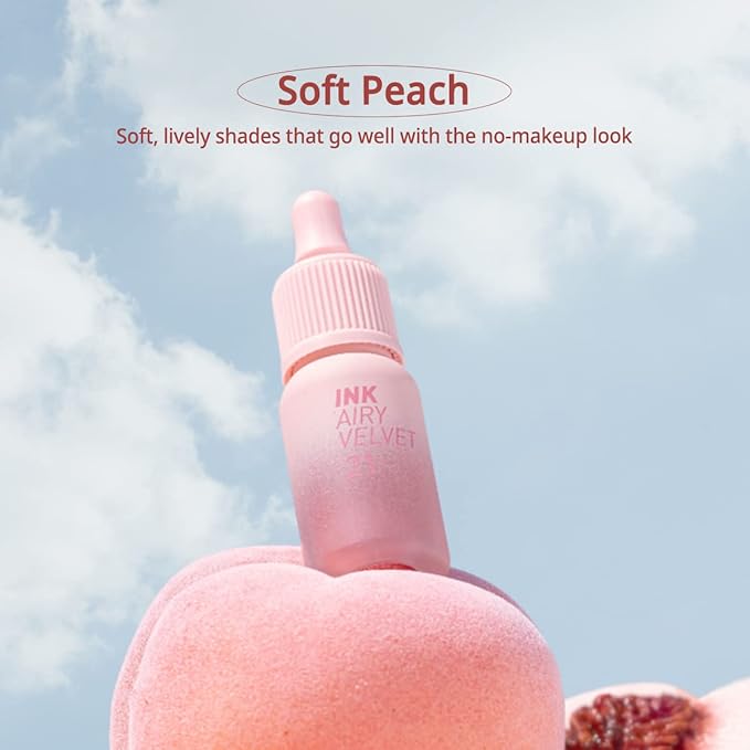 Peripera Ink Airy Velvet Lip Tint | High-Pigmentation, Lightweight, Soft, Moisturizing, Not Animal Tested (025 ZAZZY PEACH (NEW))