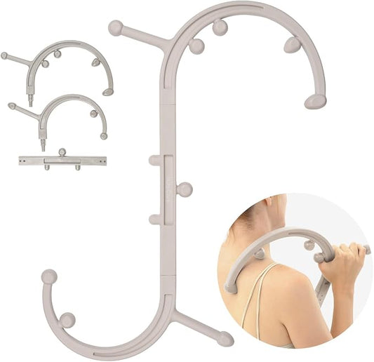 HuBDIC HubiCare Massage Stick, Trigger Point Cane, Body Deep Tissue, Handheld Back, Neck, Shoulder, Leg and Feet, Muscle Release Tool Self Massage Hook Cane for Women & Men (Beige)