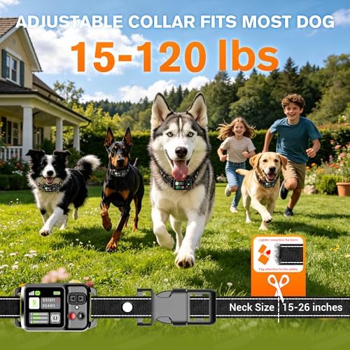 GPS Wireless Dog Fence Collar with 4 Modes, Adjustable Radius 49-6561ft