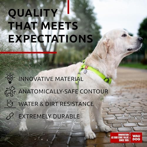 WAUDOG Waterproof Dog Harness with QR Code Tag & Metal Clasp
