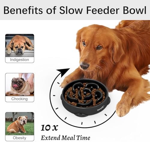 MateeyLife 1-Pack Slow Feeder Dog Bowls, 4 Cups, Dog Puzzle Feeder Bowl