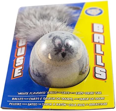 PetSport Mouse Balls - Mouse Balls for Cats, Catnip Toys, Mouse Toy, Interactive, Certified Non-Toxic, 100% Natural Catnip, Won't Wear Down Teeth - 1.5" (Pack of 1)