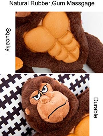 IOEN Patent Gum Massage Interactive Dog Chew Toys for Medium/Large Dogs,Durable Plush Stuffed Squeaky Dog Toys,12 Inches