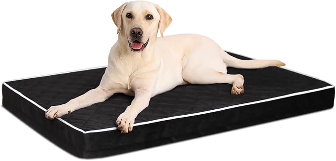 NUPIDA Orthopedic XL Dog Crate Beds Large Sized with Washable Cover, 41x27 | Egg-Crate Foam, Cozy Velvet Pet Mattress, TPU Waterproof Layer, Comfy Support, Anti-Slip Base, Big Large Breeds up to 80lbs