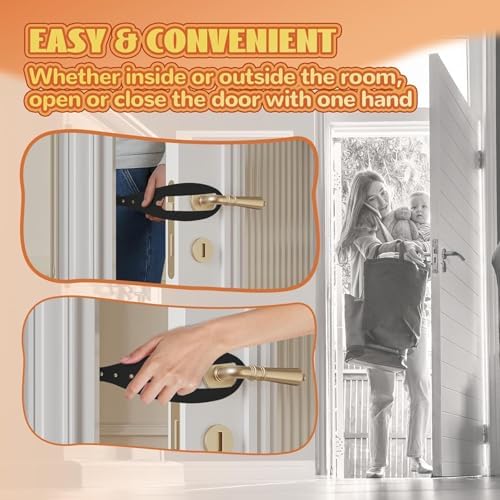 TGIOW Cat Door Latch, Cat Door Stopper Keep Open 2.5-6", 2 Pcs, Black | Keep Dogs Out of Litter Box and Food, Door Prop for Cats with 5 Adjustable Sizes, Door Plate Included, Pet Gate Alternative