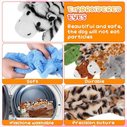 Outus 20 Pcs No Stuffing Dog Squeaky Toys Bulk, Vivid