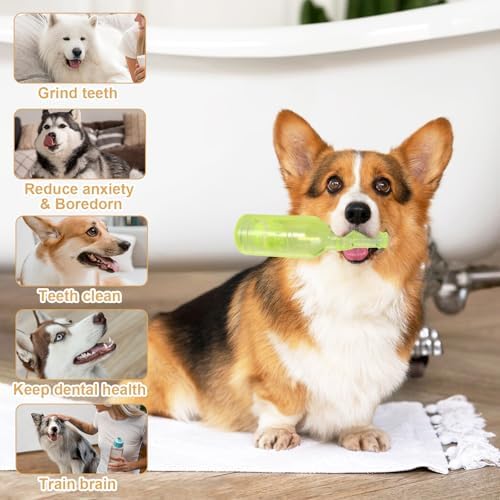 Yellow Water Bottle Dog Toy,Crunchnplay Bottle Toy for Dogs,Floating Dog Chew Toys,Squeaky Dog Toys for Aggressive Chewers,Dog Toy Water Bottle Cruncher,Interactive Dog Toys for Small Dogs Boredom