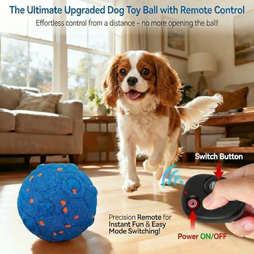 Smart Interactive Dog Ball with Remote Control - Automatic Self-Rolling & Motion Activated Toy for Dogs, Durable Chew-Resistant E-TPU, 3 Play Modes for Puppy Small Medium Large Dogs