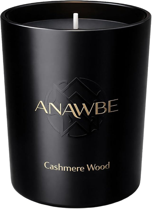 Cashmere Wood Scented Candle - Classy Soy Candle for Men and Women, Black, Luxury Gift Box, 45-Hour Burn Time