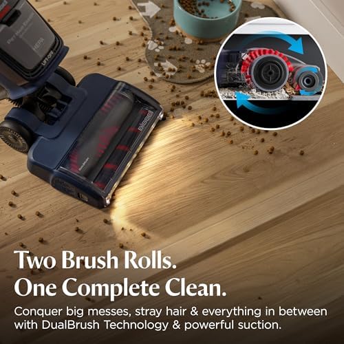 Bissell Pet Hair Eraser DualBrush Upright Vacuum with Two Brush Rolls, DualBrush Self-Cleaning Technology, HEPA Sealed Allergen System, Bright FurFinder Headlights, Lift-Off Pod, 42946