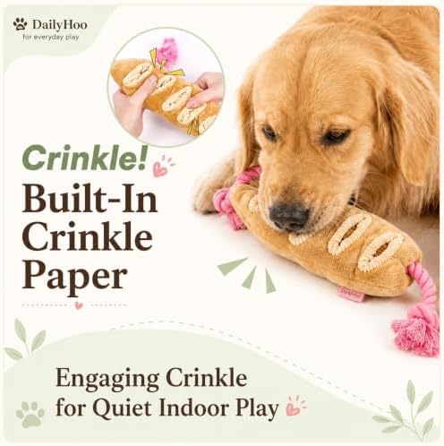Tough Dog Toys for Aggressive Chewers - Interactive Dog Toys for Large Dogs, Durable Rope Dog Toy Crinkle Treat Holder, Indestructible Chew Toys & Puzzle Feeder for Heavy Biters