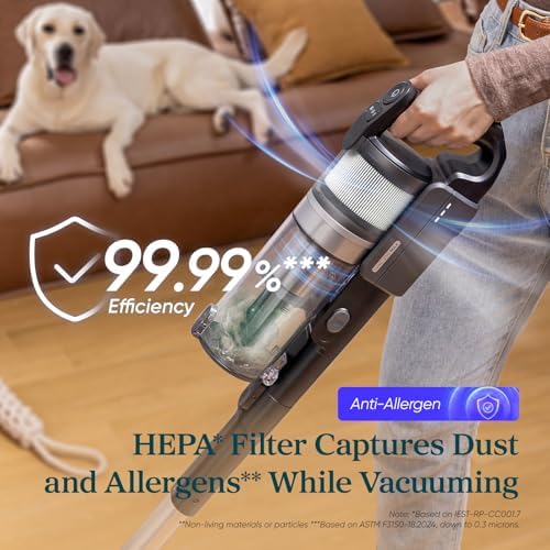 Levoit Cordless Vacuum, Up to 70 Minutes, Lightweight, Charging Dock | HEPA Filter, Powerful Suction, Anti-Tangle Brush, Carpets & Hard Floors, 180° Lay-Flat Design, LVAC-200 MAX