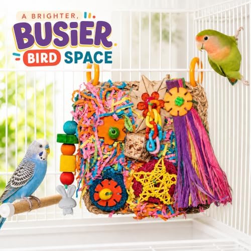 Bird Toys Grass Foraging Mat for Parakeet,Cockatiel,Conure,Budgie,Lovebird