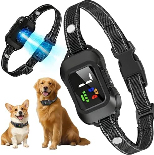 Bark Collar No Shock Humane – 25KHz Ultrasonic, Beep & Vibration Combinations, 6 Smart Modes, 7 Sensitivity Levels,Waterproof & Lightweight,Adjustable for Large,Medium & Small Dogs