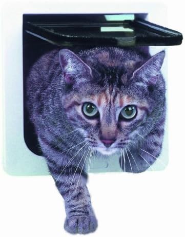 IDEAL PET PRODUCTS SINCE 1979 Perfect Pet Cat Flap Door with 4 way Lock Pet Door, 6 1/4 x 6 1/4" Flap Size
