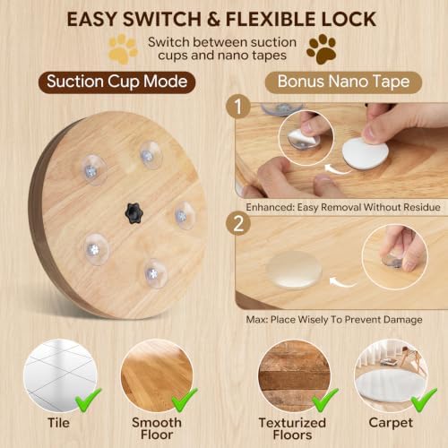 Dog Nail Scratch Board with Treat Box, Adjustable Resistance Scratch Pad for Dogs with Suction Cup & Nano Tape, Dog Nail File Board for Stress-Free Claw Care & Slow Feeder for All Breeds - Black