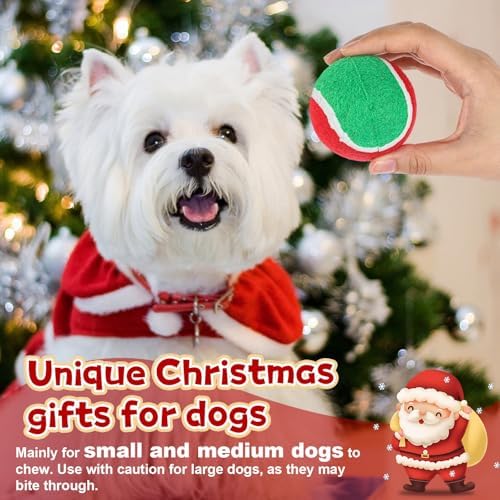 Shappy 2 Sets 8 Pcs Christmas Dog Stocking Toys with Squeaky Dog Toys, Santa Cane, Tennis Ball, Xmas Tree, Rope, Bone, Xmas Stocking Pet Set, Interactive Pet Gifts