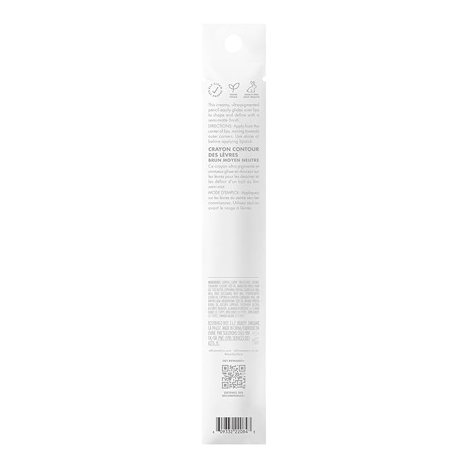 e.l.f. Cream Glide Lip Liner, Highly-Pigmented Pencil For Shaping & Sculpting Lips, Semi-Matte Finish, Vegan & Cruelty-Free, Doppio Espresso