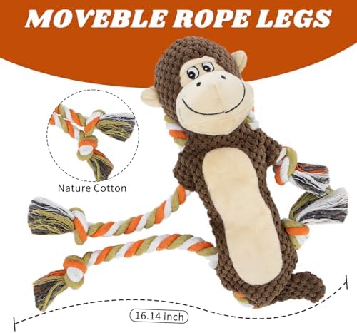 Squeaky Monkey Dog Toy for Large Dogs