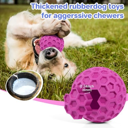 DISSKNIC Tough Squeaky Dog Balls Puppy Toys, Interactive Dog Toys for Small Dogs, Puppy Chew Toys for Teething and Relax, Dogs Chew Toy Small Balls Dog Toys for Small Breed, Outdoor Dog Toy for Dogs