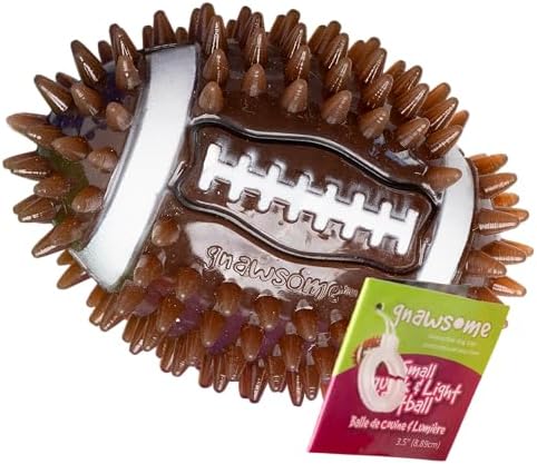 Gnawsome Dog Toys - 3.5" Spiky Squeak & Light Football - Small - Dental & Gum Wellness - Stimulating Fun - Hidden Squeaker - Durable for Heavy Chewers - 100% BPA-Free - Assorted Colors