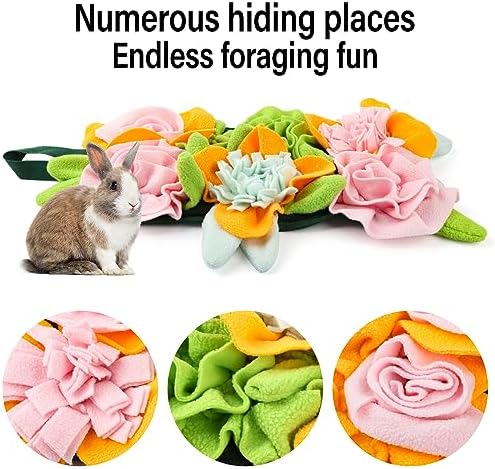Rabbit Foraging Mat, Guinea Pig Toys Snuffle Pad Bed Mat Bunny Feeding Toy