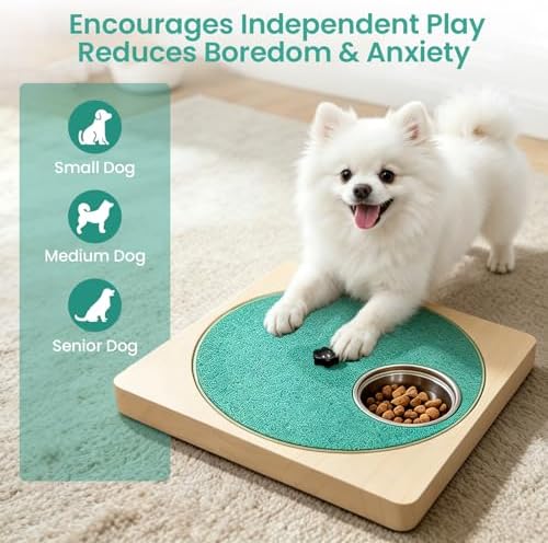 Dog Nail Scratch Board with Treat Box, 3-in-1 Wooden Dog Scratch Board for Nails, Adjustable Interactive Dog Nail File Toy for Stress-Free Grooming, Slow Feeder Puzzle Toy for Dogs