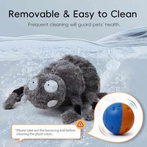 Interactive Dog Toys, Moving Squeaky Plush Dog Toy-Spider