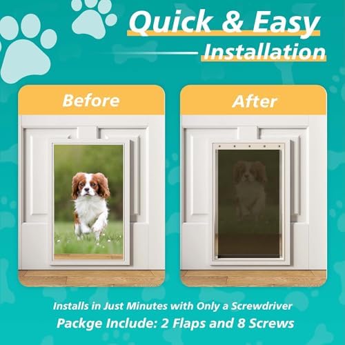2-Pack Medium Dog Door Replacement Flaps with Screws
