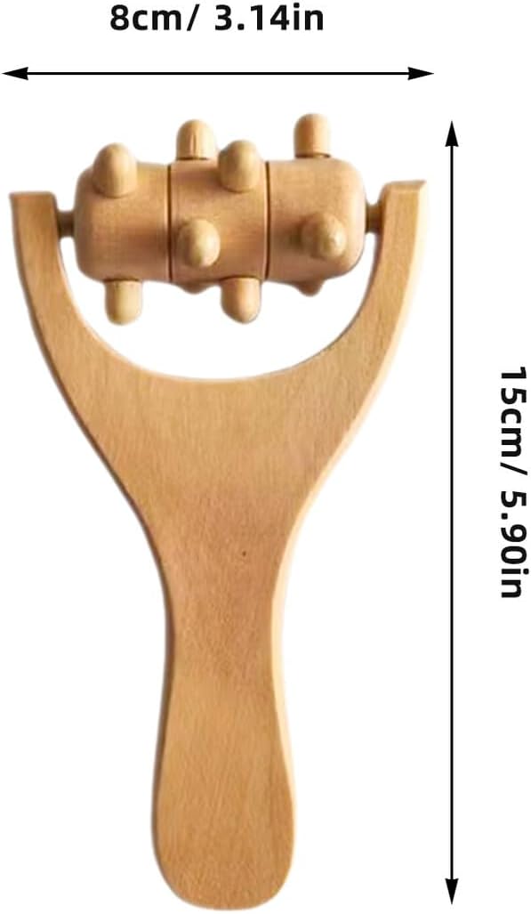Wooden Foot Massager Roller Tool Hand Massage Roller for Back Neck Leg Arm Relief Natural Wood Massage Wooden Tool with Ergonomic Handle Portable Full Body 5.90 X 3.14 X 1.18 in 4 Pack