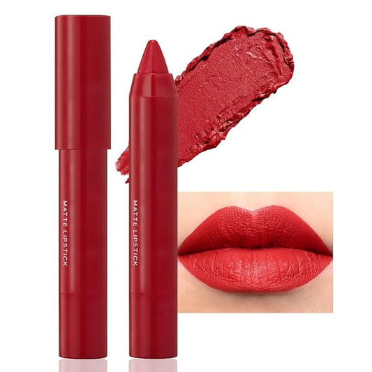 BINGBRUSH Crayon Matte Longwear Lipstick Pack Set,Moisture Smooth Color Stick Ultimate Lip Crayon for Makeup Collection - Waterproof Velvet Lipgloss (08#, 1 Count (Pack of 1))