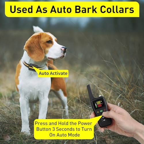 PetJoy Automatic Bark Collar for Dogs - Shock Collar with Remote and Auto Modes, Bark Training Combo - Level 1-5, 3300 Ft Range