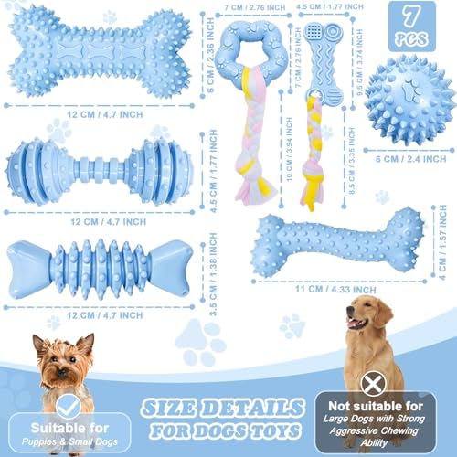 Puppy Toys - 7 Pack Puppies & Small Dogs Chew Toys for Teething,Relieves Teething Anxiety, Soft & Durable Interactive Toys, Not for Heavy Chewer